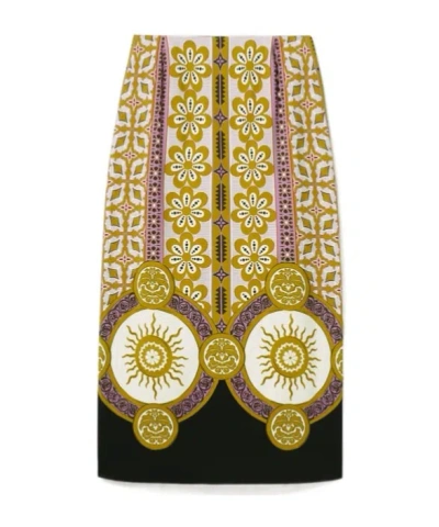 LA DOUBLEJ PATTERNED PENCIL SKIRT