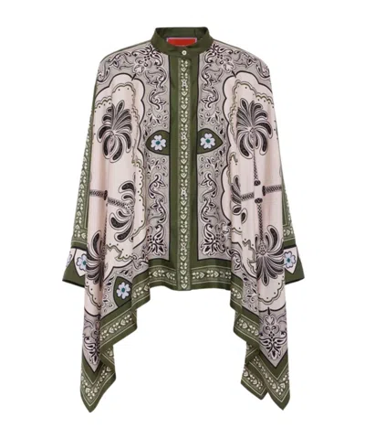 La Doublej Green Shirt With All-over Graphic Print