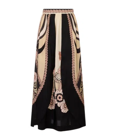 La Doublej Patterned Skirt In Black
