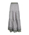 La Doublej La Double J Multicolor Tiered Maxi Skirt With Floral Pattern In Gray