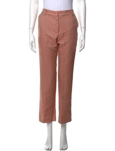 Pre-owned La Doublej Patterned Straight Leg Pants In Pink