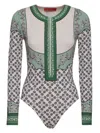 La Doublej Patterned Surf Suit In White
