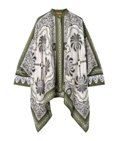 La Doublej Green Shirt With All-over Graphic Print