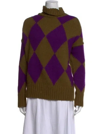 Pre-owned La Doublej Patterned Turtleneck Sweater In Green