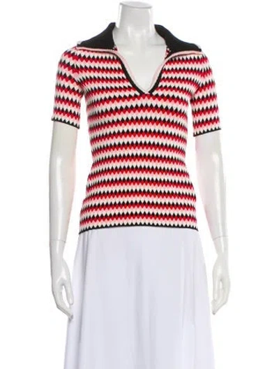 Pre-owned La Doublej Patterned V-neck Top In Multi