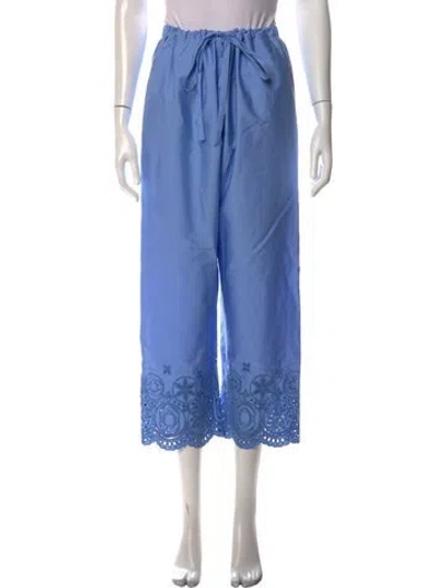 Pre-owned La Doublej Patterned Wide Leg Pants In Blue