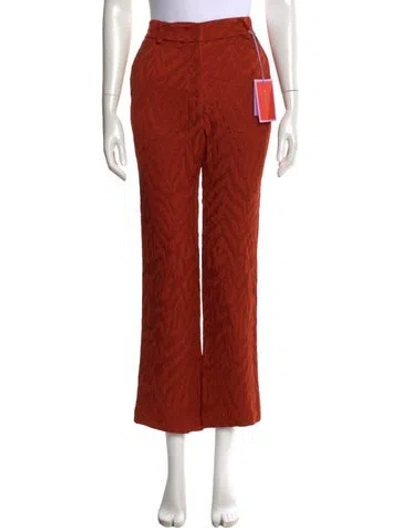 Pre-owned La Doublej Patterned Wide Leg Pants W/ Tags In Orange