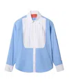 La Doublej Peggy Tuxedo Shirt In Blue