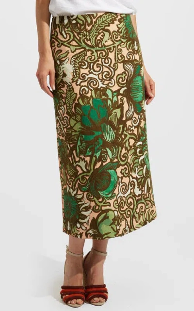 La Doublej Pencil Skirt Anemone Pink Olive