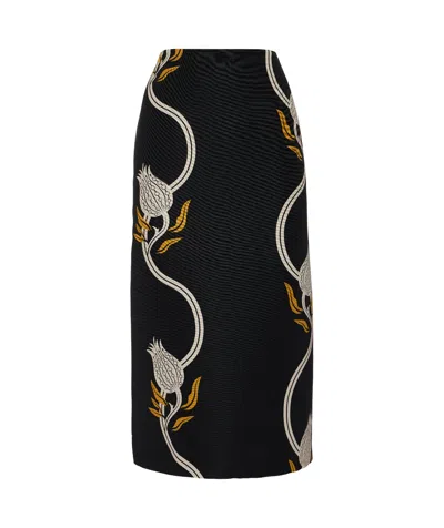 La Doublej Pencil Skirt In Melograno Black & White