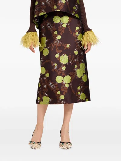 La Doublej Pencil Skirt In Brown