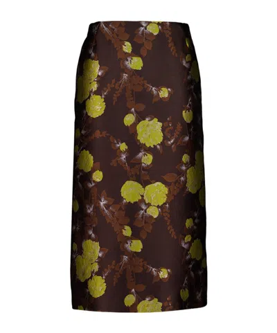La Doublej Pencil Skirt In Brown