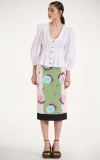 La Doublej Placée Pencil Skirt In Derby Placée Multicolor