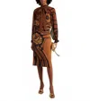 La Doublej Pencil Skirt In Big Blooms Placée In Animal Print