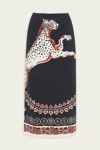 La Doublej Printed Satin Pencil Skirt
