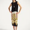 La Doublej Patterned Pencil Skirt In Blue