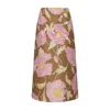 La Doublej Printed Wool-blend Cady Midi Skirt In Sylph Khaki