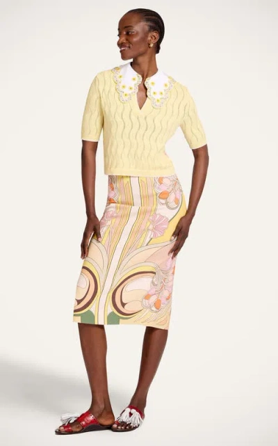 La Doublej Pencil Skirt In Yellow