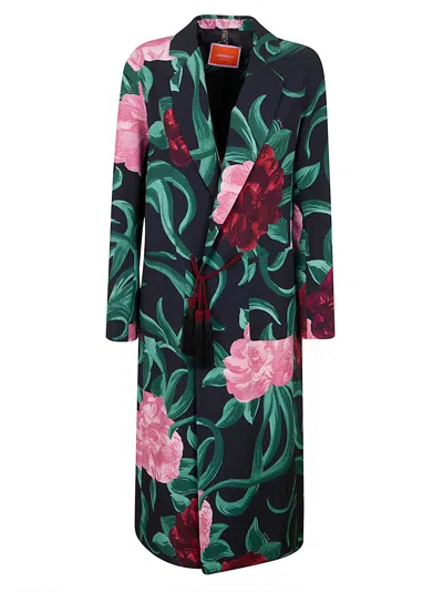 La Doublej Peony Duster Coat In Green