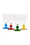La Doublej Perfetto Wine Glasses Set Of 4 In Mix Multicolor