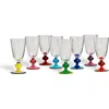 La Doublej Perfetto Wine Glasses Set Of 8 In Mix Multicolor