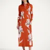 La Doublej Perry Street Dress In Iris Placée Dark Orange