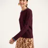 La Doublej Picket Crew Neck In Solid Burgundy