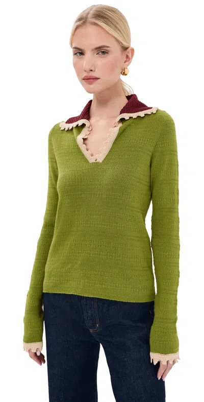 La Doublej Picket Polo Sweater Solid
