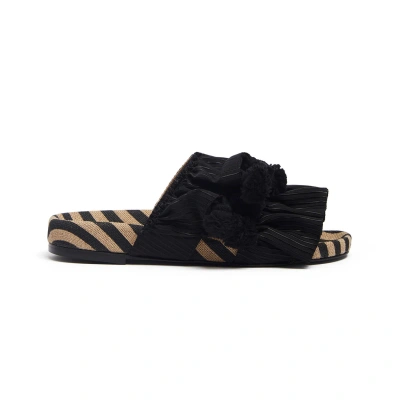 La Doublej Pimento Slide In Solid Black