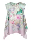 La Doublej La Double J San Carlo Floral-printed Silk-twill Top