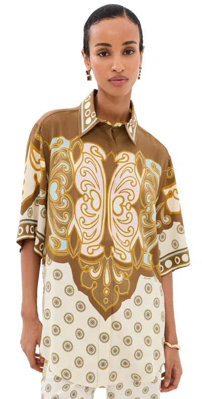 La Doublej Placee Club Shirt Cocoon Placee In Brown