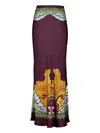 La Doublej Floral Maxi Skirt In Purple