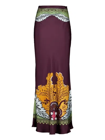 LA DOUBLEJ PLACÉE-PRINT MAXI SKIRT