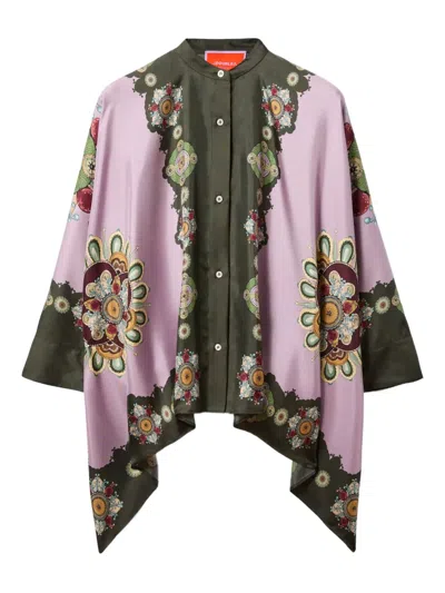 La Doublej Silk Foulard Shirt In Multi