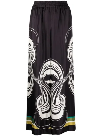 LA DOUBLEJ PLACÉE WIDE-LEG TROUSERS