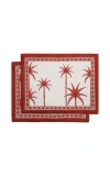 La Doublej Placemat Set Of 2 In Date Palms Placemat Mattone