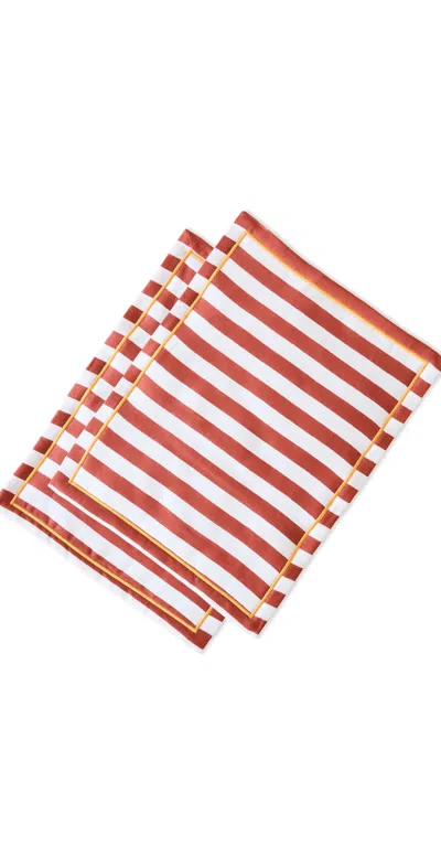 La Doublej Placemat Set Of 2 Red And White