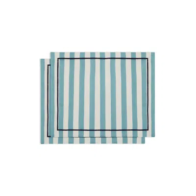 La Doublej Placemat Set Of 2 In Riviera Sky Blue