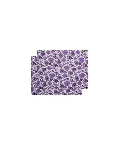 La Doublej Placemats, Set Of 2 14" X 18" In Purple