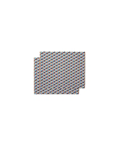La Doublej Placemats, Set Of 2 14" X 18" In Blue