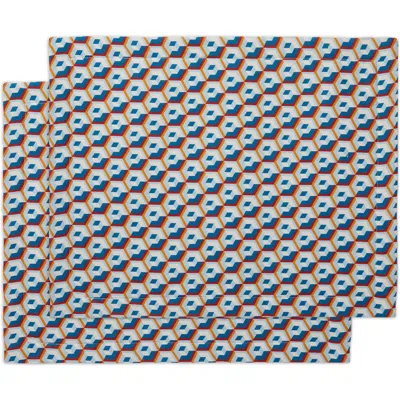 La Doublej Placemats Set Of 2 (35x45) Cubi Blue