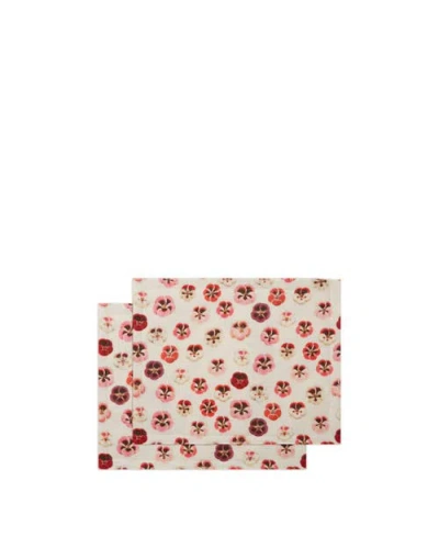 La Doublej Placemats Set Of 2 (35x45) Pansy Ivory