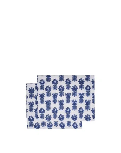 La Doublej Placemats Set Of 2 (35x45) Pineapple Blue