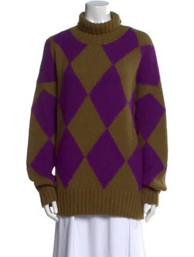 Pre-owned La Doublej Plaid Print Turtleneck Sweatshirt In Multi