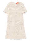 La Doublej Lacey Mini Swing Dress In Nude