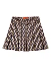 La Doublej Pleated Fish-print Skirt