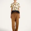 La Doublej Pleated Pants In Solid Tobacco