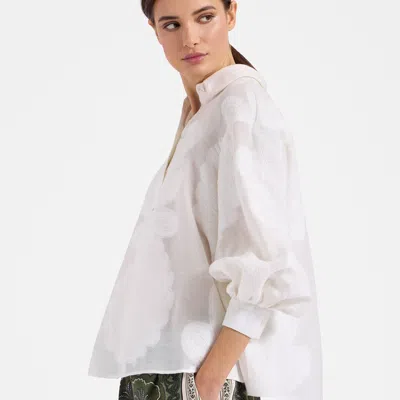 La Doublej Poet Shirt In Pineapple Lace White
