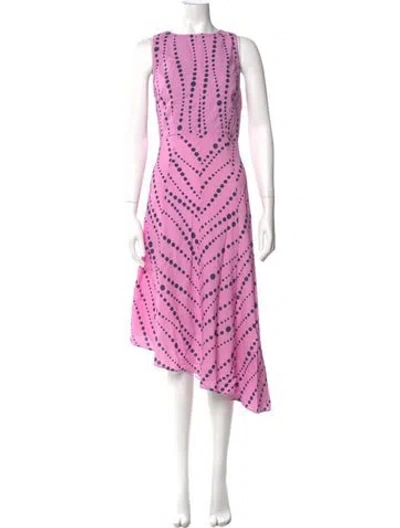 Pre-owned La Doublej Polka Dot Print Long Dress In Pink