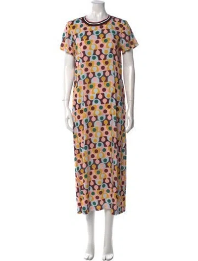 Pre-owned La Doublej Polka Dot Print Long Dress W/ Tags In Brown